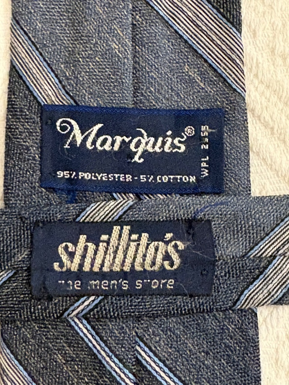 Vintage Marquis by Brittania Striped Tie Shillito's Department Store 70s 80s